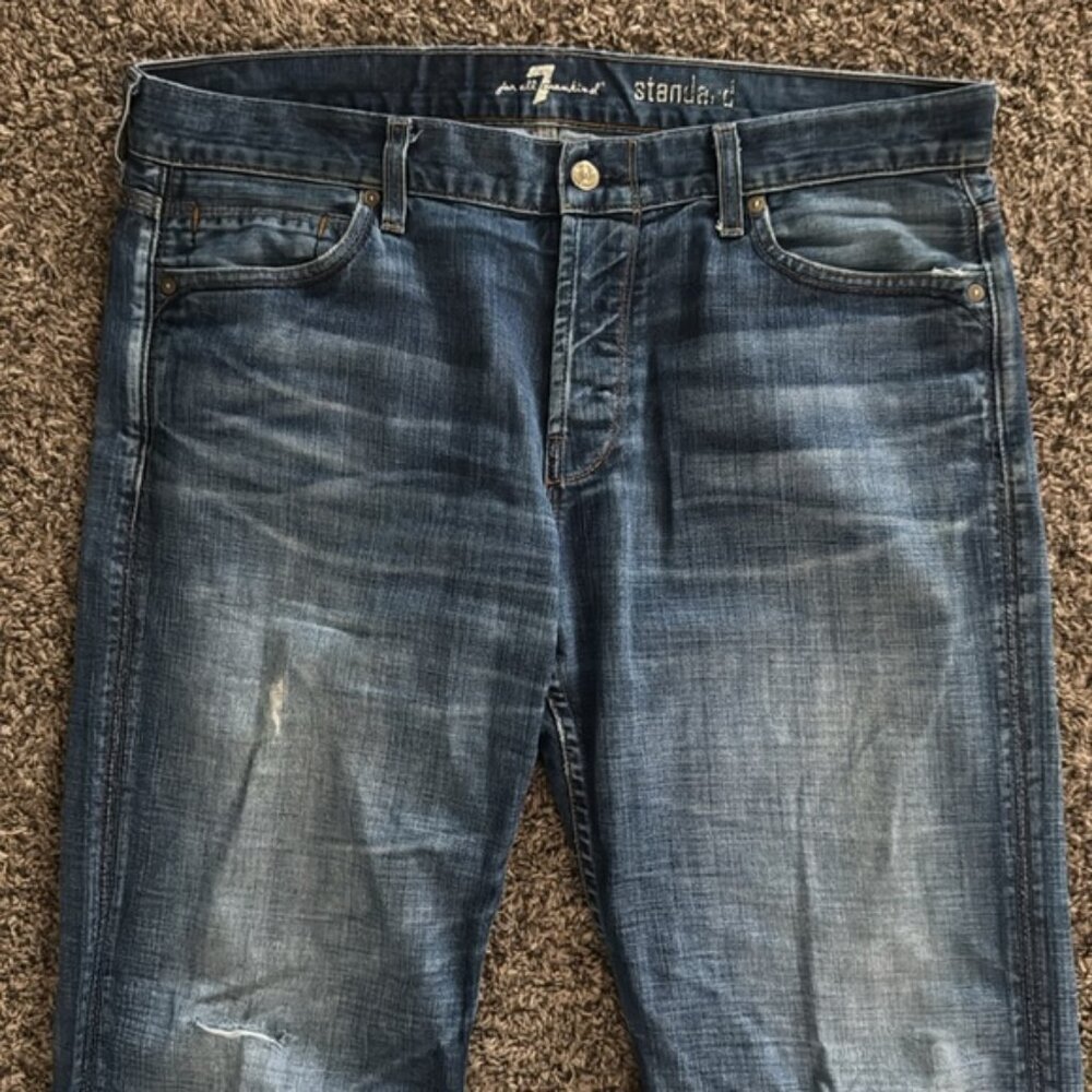 7 For All Mankind 38 x 32 Medium Wash Standard Jeans - Picture 2 of 13